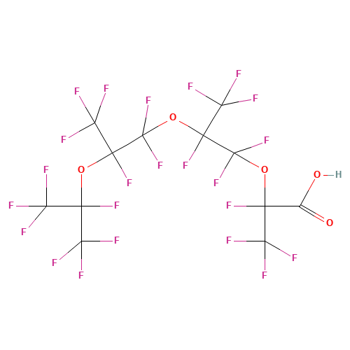 2,3,3,3-tetrafluoro-2-[1,1,2,3,3,3-hexafluoro-2-[1,1,2,3,3,3-hexafluoro-2-(1,1,1,2,3,3,3-heptafluoropropan-2-yloxy)propoxy]propoxy]propanoic acid (CAS: 1212077-14-9) - Related Chemical Product