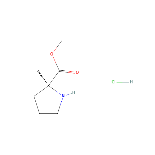 methyl (2S)-2-methylpyrrolidine-2-carboxylate hydrochlo (CAS: 220060-08-2) - Chemical Structure and Molecular Formula 