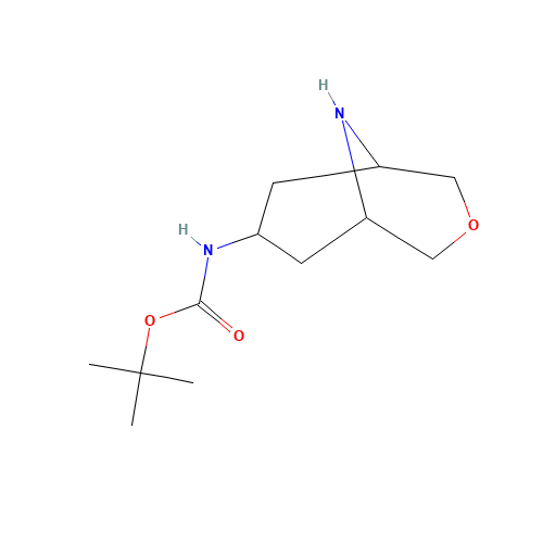 Carbamic acid, N-3-oxa-9-azabicyclo[3.3.1]non-7-yl-, 1,1-dimethylethyl ester (CAS: 198211-13-1) - Chemical Structure and Molecular Formula 