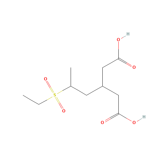 3-[(2RS)-2-(ethylsulfonyl)propyl]pentanedioic acid (CAS: 116007-15-9) - Chemical Structure and Molecular Formula 