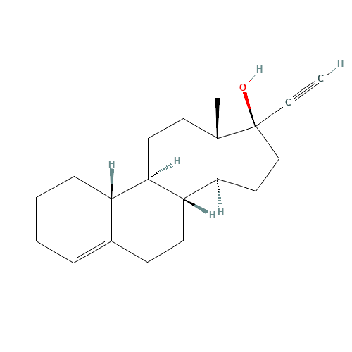 4-ESTREN-17-ALPHA-ETHYNYL-17-BETA-OL (CAS: 52-76-6) - Chemical Structure and Molecular Formula 