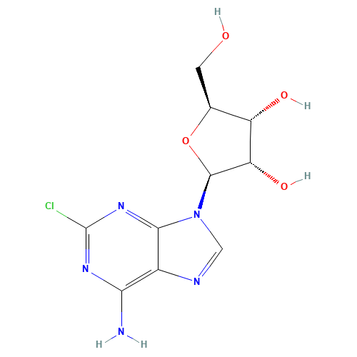 (2S,3S,4R,5S)-2-(6-amino-2-chloropurin-9-yl)-5-(hydroxymethyl)oxolane-3,4-diol (CAS: 72635-67-7) - Chemical Structure and Molecular Formula 