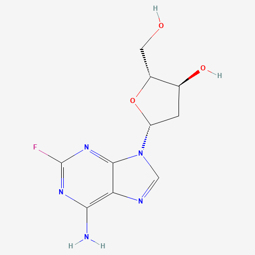 (2R,3S,5R)-5-(6-amino-2-fluoropurin-9-yl)-2-(hydroxymethyl)oxolan-3-ol (CAS: 21679-12-9) - Chemical Structure and Molecular Formula 