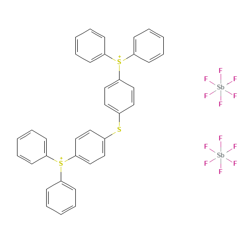Bis[4-(diphenylsulfonio)phenyl]sulfide bis(hexafluoroantimonate) (CAS: 89452-37-9) - Chemical Structure and Molecular Formula 