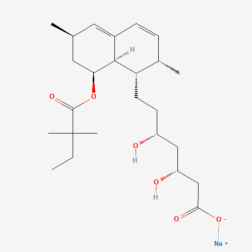 (3R,5R)-7-[(1S,2S,6R,8S,8aR)-8-(2,2-dimethylbutanoyloxy)-2,6-dimethyl-1,2,6,7,8,8a-hexahydronaphthalen-1-yl]-3,5-dihydroxyheptanoic acid;sodium (CAS: 101314-97-0) - Chemical Structure and Molecular Formula 