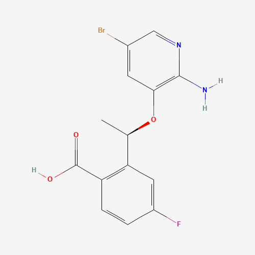 2-[(1R)-1-(2-amino-5-bromopyridin-3-yl)oxyethyl]-4-fluorobenzoic acid (CAS: 1454849-17-2) - Related Chemical Product