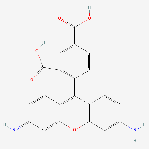 4-(3-Amino-6-imino-xanthen-9-yl)isophthalic acid (CAS: 116763-35-0) - Chemical Structure and Molecular Formula 