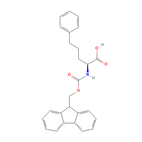 (2S)-2-(9H-fluoren-9-ylmethoxycarbonylamino)-5-phenylpentanoic acid (CAS: 959578-11-1) - Chemical Structure and Molecular Formula 