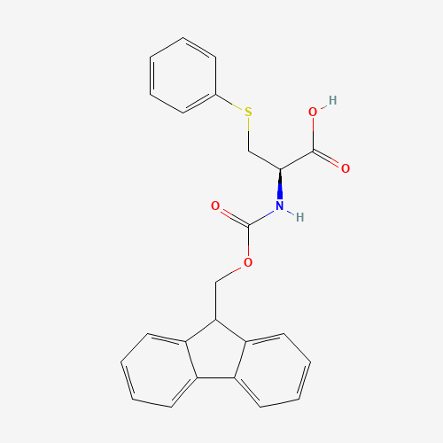 (2R)-2-[N-(9H-fluoren-9-ylmethoxycarbonyl)anilino]-3-sulfanylpropanoic acid (CAS: 488761-06-4) - Chemical Structure and Molecular Formula 