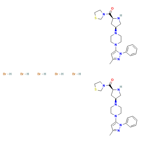 Teneligliptin hydrobromide (CAS: 906093-29-6) - Chemical Structure and Molecular Formula 