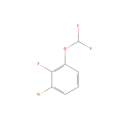 1-Bromo-3-(difluoromethoxy)-2-fluoro-benzene (CAS: 1242249-28-0) - Chemical Structure and Molecular Formula 