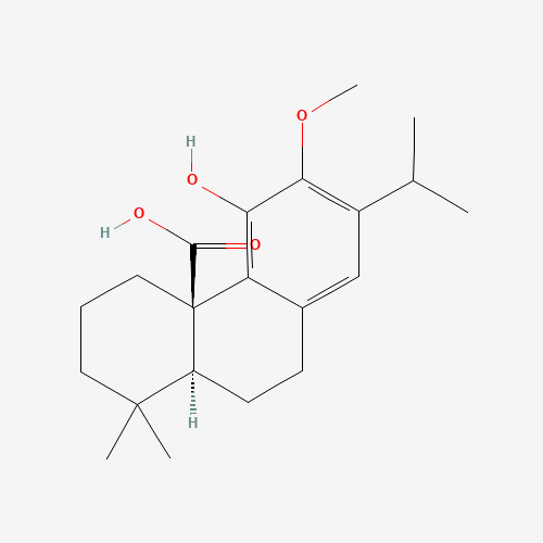 (4aS)-5-hydroxy-6-methoxy-1,1-dimethyl-7-propan-2-yl-2,3,4,9,10,10a-hexahydrophenanthrene-4a-carboxylic acid (CAS: 62201-71-2) - Chemical Structure and Molecular Formula 