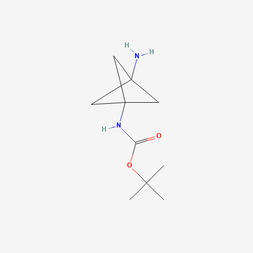 tert-butyl N-(1-amino-3-bicyclo[1.1.1]pentanyl)carbamate (CAS: 1638767-25-5) - Chemical Structure and Molecular Formula 