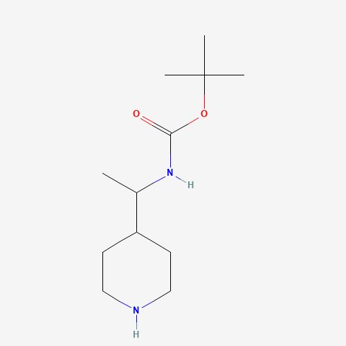 tert-butyl N-(1-piperidin-4-ylethyl)carbamate (CAS: 863560-23-0) - Chemical Structure and Molecular Formula 