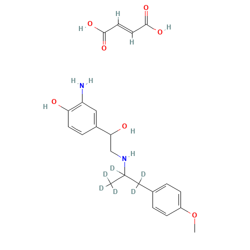2-amino-4-[2-[[1,1,1,2,3,3-hexadeuterio-3-(4-methoxyphenyl)propan-2-yl]amino]-1-hydroxyethyl]phenol;(E)-but-2-enedioic acid (CAS: 1795142-59-4) - Related Chemical Product