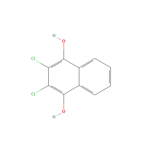 2,3-dichloronaphthalene-1,4-diol (CAS: 7474-86-4) - Chemical Structure and Molecular Formula 