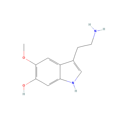 3-(2-Aminoethyl)-5-methoxy-1H-indol-6-ol (CAS: 2426-82-6) - Chemical Structure and Molecular Formula 