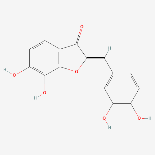 (2Z)-2-[(3,4-dihydroxyphenyl)methylidene]-6,7-dihydroxy-1-benzofuran-3-one (CAS: 576-02-3) - Chemical Structure and Molecular Formula 