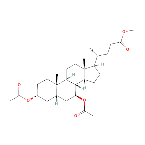 3α,7β-Diacetoxy-5β-cholan-24-oic acid methyl ester (CAS: 60384-30-7) - Chemical Structure and Molecular Formula 