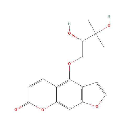 Oxypeucedan hydrate (CAS: 133164-11-1) - Chemical Structure and Molecular Formula 