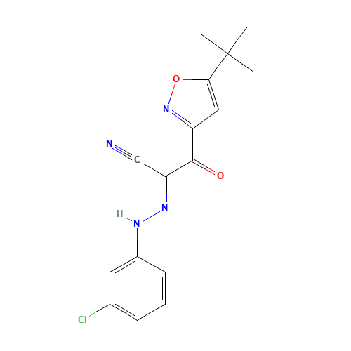 3-Isoxazolepropanenitrile, α-[2-(3-chlorophenyl)hydrazinylidene]-5-(1,1-dimethylethyl)-β-oxo- (CAS: 263707-16-0) - Related Chemical Product