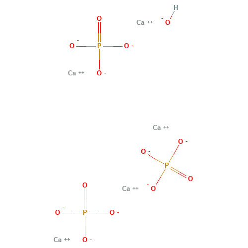 Hydroxyapatite (CAS: 1306-06-5) - Chemical Structure and Molecular Formula 