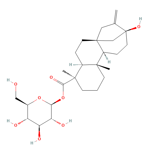 Steviol-19-O-Glucoside (CAS: 1185737-16-9) - Chemical Structure and Molecular Formula 