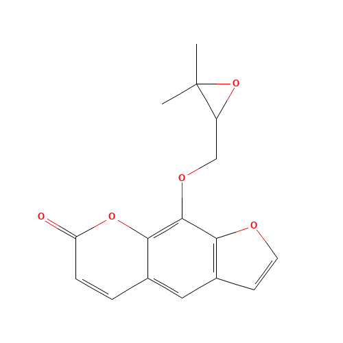 9-(3,3-Dimethyl-2-oxiranyl)methoxy-7H-furo3,2-g1benzopyran-7-one (CAS: 35740-18-2) - Chemical Structure and Molecular Formula 
