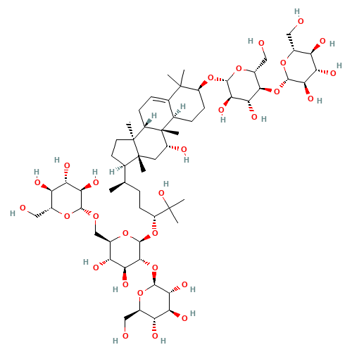 Iso-mogroside V (CAS: 1126032-65-2) - Chemical Structure and Molecular Formula 