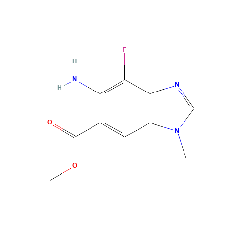 methyl 5-amino-4-fluoro-1-methyl-1H-1,3-benzodiazole-6-carboxylate (CAS: 918321-20-7) - Chemical Structure and Molecular Formula 