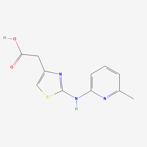 {2-[(6-Methylpyridin-2-yl)amino]-1,3-thiazol-4-yl}acetic acid (CAS: 1283109-29-4) - Chemical Structure and Molecular Formula 
