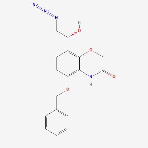 8-[(1R)-2-Azido-1-hydroxyethyl]-5-phenylmethoxy-4H-1,4-benzoxazin-3-one (CAS: 1179336-41-4) - Chemical Structure and Molecular Formula 
