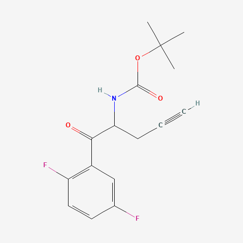 tert-Butyl (1-(2,5-difluorophenyl)-1-oxopent-4-yn-2-yl)carbamate (CAS: 1172623-96-9) - Chemical Structure and Molecular Formula 