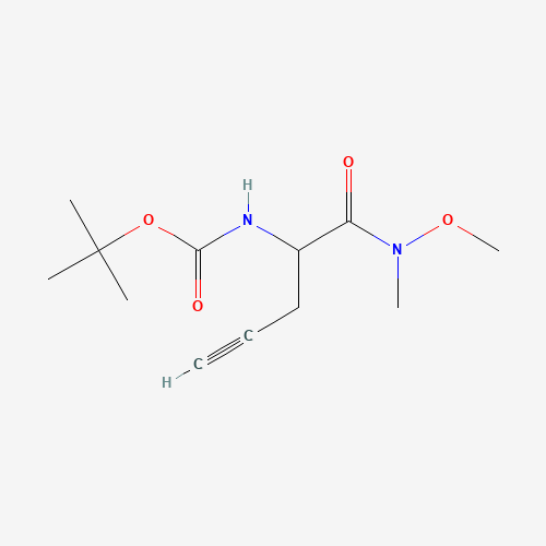 Tert-butyl (1-(methoxy(methyl)amino)-1-oxopent-4-yn-2-yl)carbamate (CAS: 1172623-95-8) - Chemical Structure and Molecular Formula 