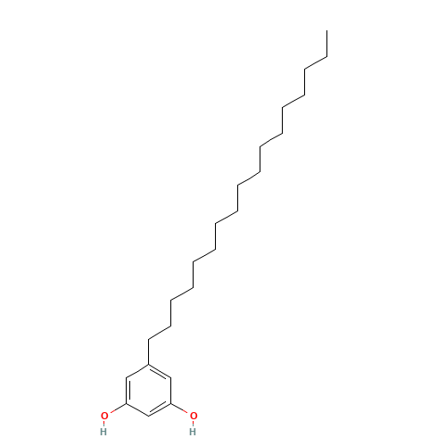 5-Heptadecylbenzene-1,3-diol (CAS: 41442-57-3) - Chemical Structure and Molecular Formula 