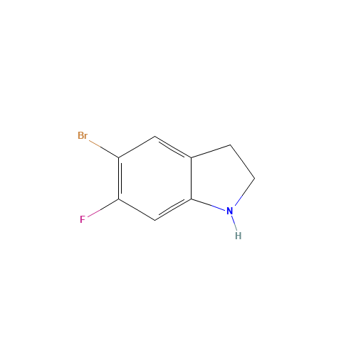 5-Bromo-6-fluoroindoline (CAS: 1368323-85-6) - Chemical Structure and Molecular Formula 