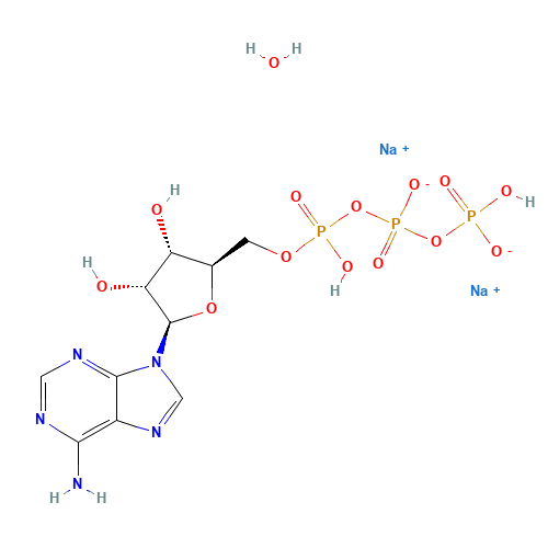 Adenosine 5'-triphosphate disodium salt hydrate (CAS: 34369-07-8) - Chemical Structure and Molecular Formula 