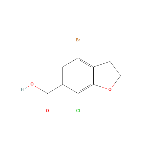 4-bromo-7-chloro-2,3-dihydrobenzofuran-6-carboxylic acid (CAS: 2411550-55-3) - Chemical Structure and Molecular Formula 