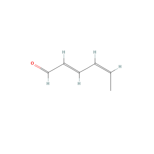 trans-cis-2,4-Hexadienal (CAS: 53398-76-8) - Chemical Structure and Molecular Formula 
