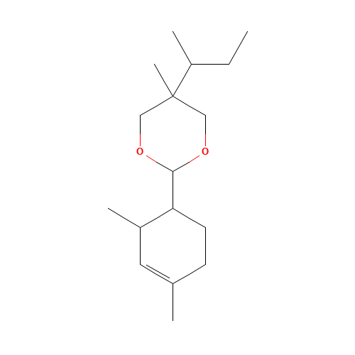 2-(2,4-DIMETHYLCYCLOHEX-3-ENE-1-YL)-5-METHYL-5-(1-METHYLPROPYL)-1,3-DIOXANE (CAS: 117933-89-8) - Chemical Structure and Molecular Formula 