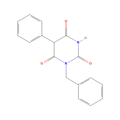 1-Benzyl-5-phenylbarbituric acid (CAS: 72846-00-5) - Chemical Structure and Molecular Formula 