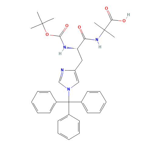 Boc-His(Trt)-Aib-OH (CAS: 2061897-68-3) - Chemical Structure and Molecular Formula 