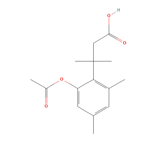 3-(2-ACETOXY-4,6-DIMETHYLPHENYL)-3-METHYLBUTYRIC ACID (CAS: 134098-68-3) - Chemical Structure and Molecular Formula 